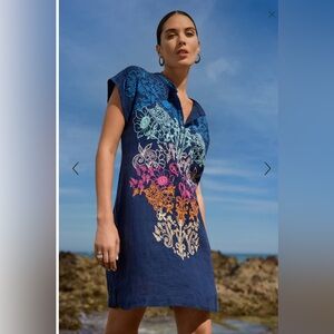 Johnny Was Linen Mishka dress with Pockets NWT